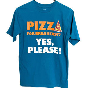 Faded Glory Pizza T-shirt Unisex Sz L (10/12) rarely used